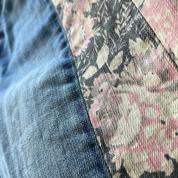 🎯Current/Elliott The Uneven Seamed Original Straight First Love Mixed Jeans - Picture 7 of 14